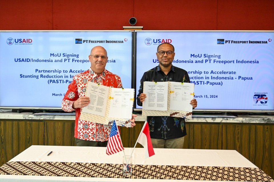 PT Freeport Indonesia (PTFI) menandatangani kemitraan dengan Badan Pengembangan Internasional Amerika Serikat (USAID) untuk program Partnership to Accelerate Stunting Reduction in Indonesia for Papua Chapter (PASTI Papua). Kemitraan ini ditandai dengan pe