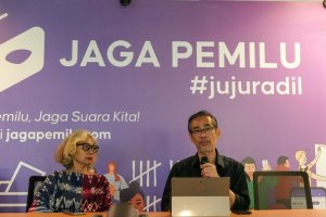 Konferensi pers Jaga Pemilu di Jakarta, Selasa (26/3). Foto: Jaga Pemilu.