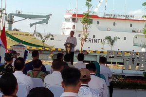 Presiden Joko Widodo meresmikan rekonstruksi Pelabuhan Wani dan Pelabuhan Pantoloan di Kawasan Teluk Palu, Kabupaten Donggala, Sulawesi Tengah, Rabu (