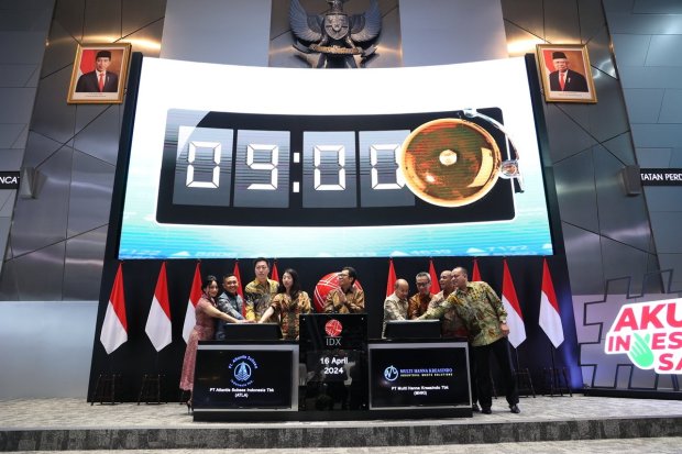 ATLA dan MHKI resmi melantai perdana di Bursa Efek Indonesia, Selasa 16 April 2024.