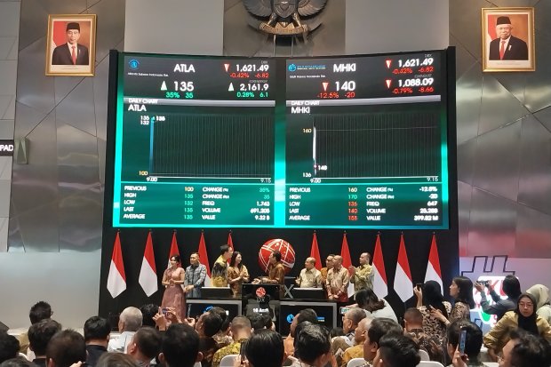 Pencatatan saham perdana ATLA dan MHKI di Bursa Efek Indonesia