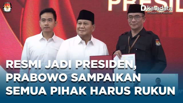Resmi Jadi Presiden, Prabowo Sampaikan Semua Pihak Harus Rukun