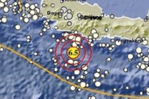 Gempa garut berkekuatan magnitudo 6,2 (sebelumnya disebut 6,2) terjadi di selatan Garut, Sabtu (27/4)