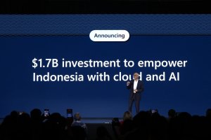 CEO Microsoft Satya Nadella dalam acara Microsoft Build: AI Day di JCC, Jakarta, 30 April 2024