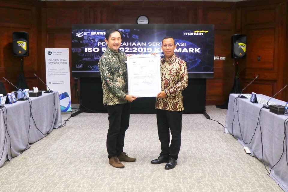 Sertifikasi ISO Kitemark diperoleh Bank Mandiri berkat konsistensi dalam mengeksplorasi beragam potensi baru yang sejalan dengan kebutuhan pelanggan.