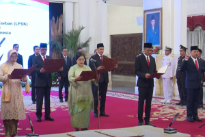 Pelantikan Anggota LPSK di Istana Negara, Jakarta, Rabu (15/5). Foto: Youtube/Sekretariat Presiden