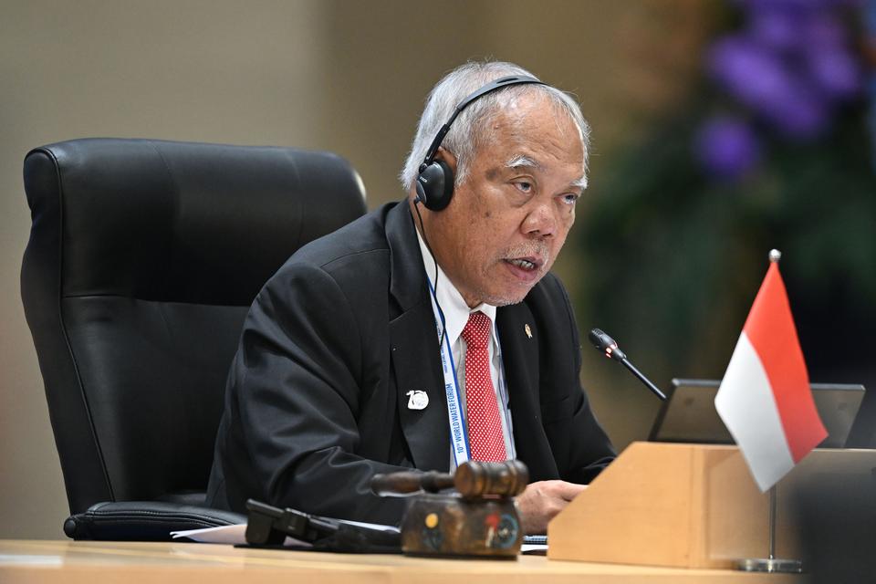 Menteri PUPR Basuki Hadimuljono memimpin berjalannya KTT World Water Forum ke-10 2024 di Nusa Dua, Badung, Bali, Senin (20/5/2024).