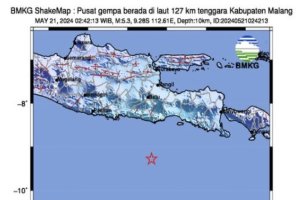 Gempa Magnitudo 5,3 guncang Malang, Selasa (21/5)