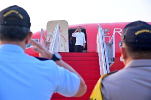 Jokowi melakukan kunjungan kerja ke Sumatera Selatan, Kamis (30/5)