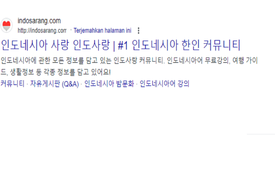 Situs website Indosarang, korea,