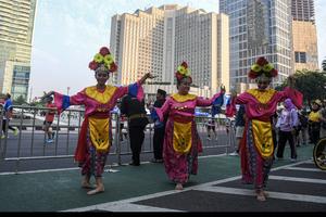 Perayaan HUT Jakarta saat CFD