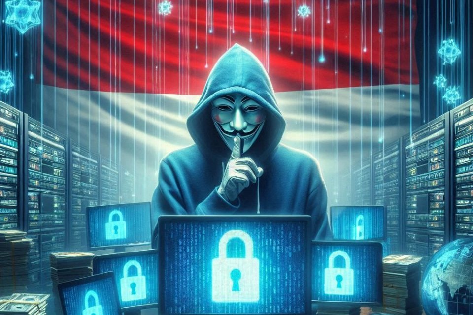 Ilustrasi hacker menyerang pusat data nasional