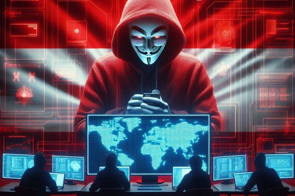 Ilustrasi hacker menyerang pusat data nasional