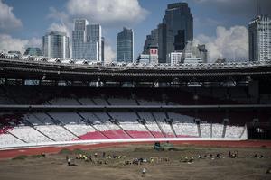 Revitalisasi rumput Stadion Utama Gelora Bung Karno