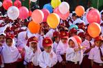 Hari pertama masuk sekolah di Makassar
