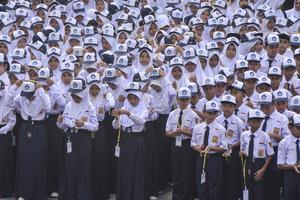 Hari pertama masuk sekolah di Ciamis