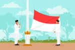 Ilustrasi upacara bendera hari Senin