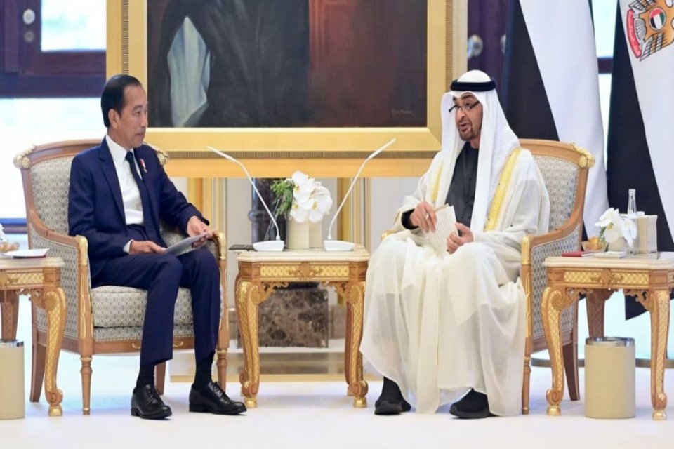 Presiden Joko Widodo mengadakan pertemuan bilateral dengan Presiden Mohamed bin Zayed Al Nahyan (MBZ) di Qasr Al Watan, Abu Dhabi, pada Rabu, 17 Juli 2024. 