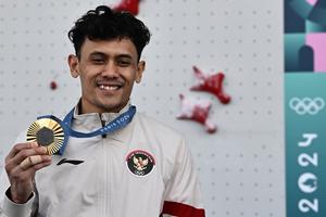 Olimpiade Paris 2024 : Veddriq Leonardo raih medali emas