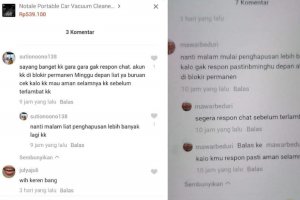 Screenshot ancaman blokir video kreator konten jika tidak memberikan uang