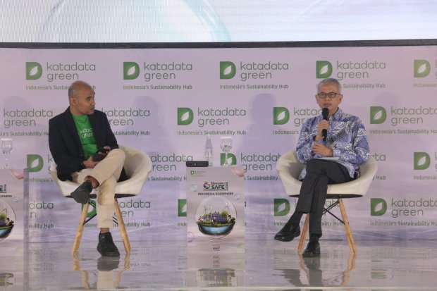 Executive Vice President (EVP) Perencanaan Sistem Ketenagalistrikan, PT PLN (Persero), Warsono, dalam acara Katadata Sustainability Action For The Future Economy (SAFE) 2024 di Jakarta, Kamis (8/8).