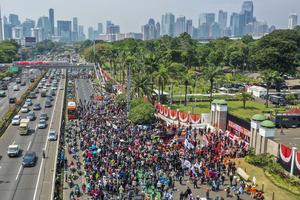 Unjuk rasa tolak pengesahan Revisi UU Pilkada di Jakarta