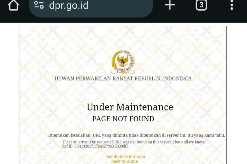 Situs DPR down, situs mk down,