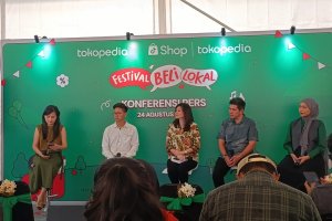 Konferensi pers Festival Beli Lokal Tokopedia dan Shop Tokopedia