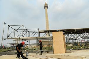 Persiapan lokasi gala dinner tamu ISF 2024