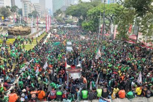 Demo pengemudi ojol di Jakarta Pusat, Kamis, 29 Agustus 2024