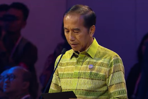 Presiden Joko Widodo berpidato di Gala Dinner Indonesia-Africa Forum ke-2 di Bali, Minggu (1/9). Foto: Youtube/Sekretariat Presiden