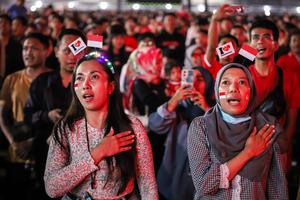 Nobar Timnas Indonesia di Surabaya