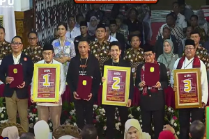 Pengambilan nomor urut cagub-cawagub Jakarta di KPU Jakarta, Senin (23/9). Foto: Youtube/KPU Provinsi Jakarta