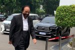 Ketua Umum NasDem Surya Paloh menghadiri undangan Prabowo Subianto di istana negara, Jumat (1/11)