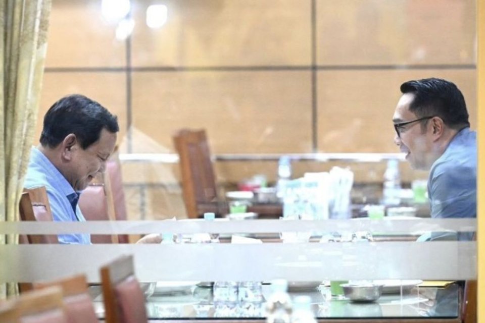 Prabowo Subianto makan malam dengan Ridwan Kamil, Kamis (31/10)