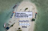 Aksi warga Pulau Pari untuk calon pemimpin Jakarta