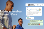 WhatsApp meluncurkan fitur transkrip pesan suara