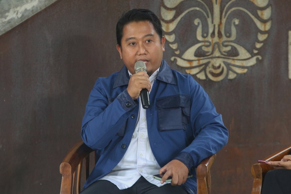 Kepala Sub Kelompok Kerja Pengembangan Data Badan Restorasi Gambut dan Mangrove (BRGM) Imam Setyo Hartanto dalam acara Green Collabs kerja sama Katadata Green dengan FISIP Universitas Indonesia, Kamis (28/11/2024).