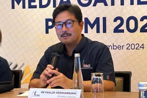 Direktur Utama PT Sarana Multi Infrastruktur, Reynaldi Hermansjah dalam acara Media Gathering di Bali, Selasa (10/12).