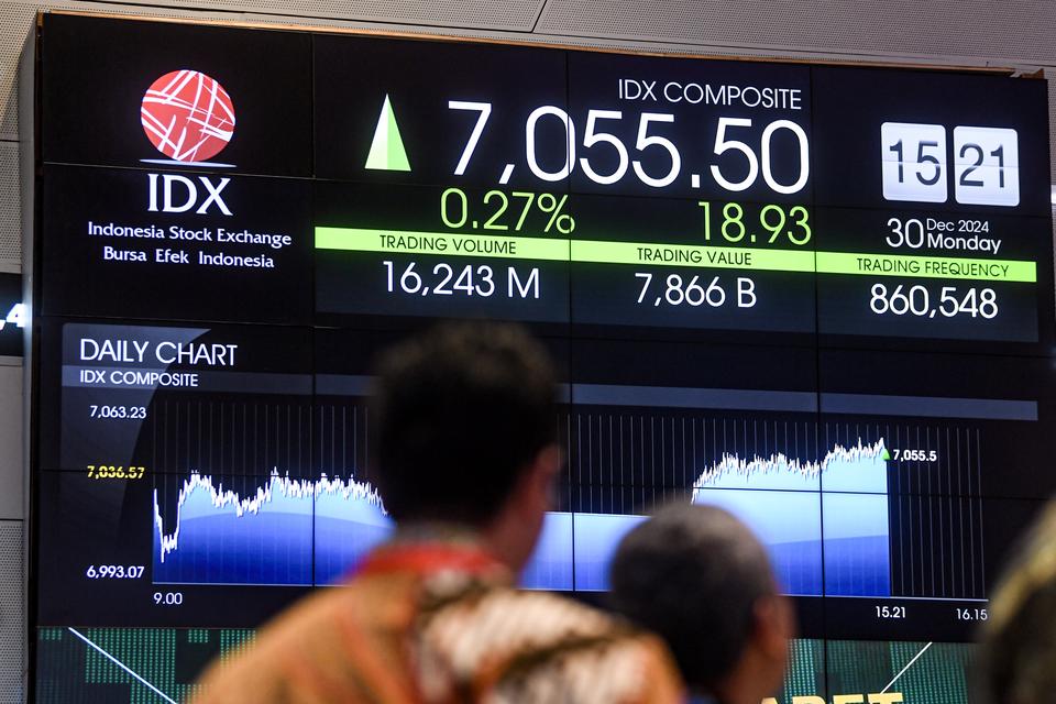 Para investor asing tercatat banyak membeli saham-saham emiten konglomerat. Seperti saham emiten Prajogo Pangestu hingga Agoes Projosasmito pada Senin (30/12).