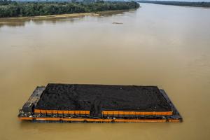 Realisasi pengangkutan batu bara jalur sungai di Jambi