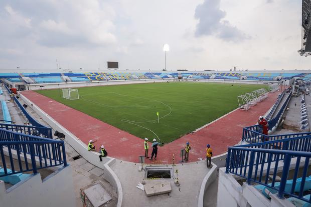Progres pembangunan Stadion Surajaya Lamongan