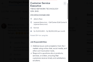 Penipuan lowongan kerja di Jobstreet