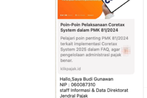 Penipuan dengan modus coretax pajak