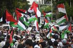 Aksi kawal kemenangan Gaza di Kedubes AS