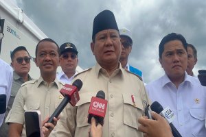 Presiden Prabowo Subianto meresmikan sejumlah peluncuran proyek strategis nasional (PSN) sektor ketenagalistrikan di Jatigede, Sumedang, Jawa Barat, S