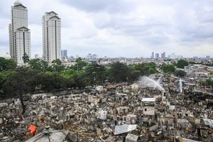 Kebakaran permukiman padat penduduk di Kemayoran