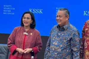 Menteri Keuangan Sri Mulyani Indrawati dan Gubernur Bank Indonesia Perry Warjiyo