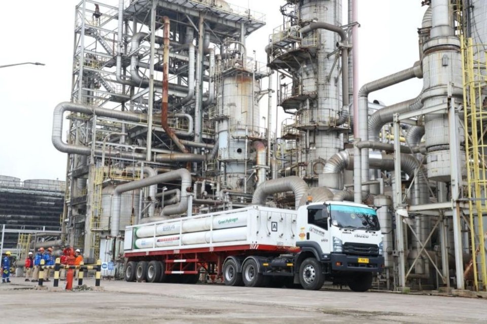 Area pabrik ammonia 1B, Pupuk Kujang, Karawang, Jabar.