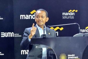 Menteri Energi dan Sumber Daya Mineral, Bahlil Lahadalia di acara Mandiri Investment Summit, Selasa (11/2)